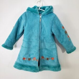 deux par deux Toddler Girls Winter Faux Fur Coat Parka with Hood Size 3T